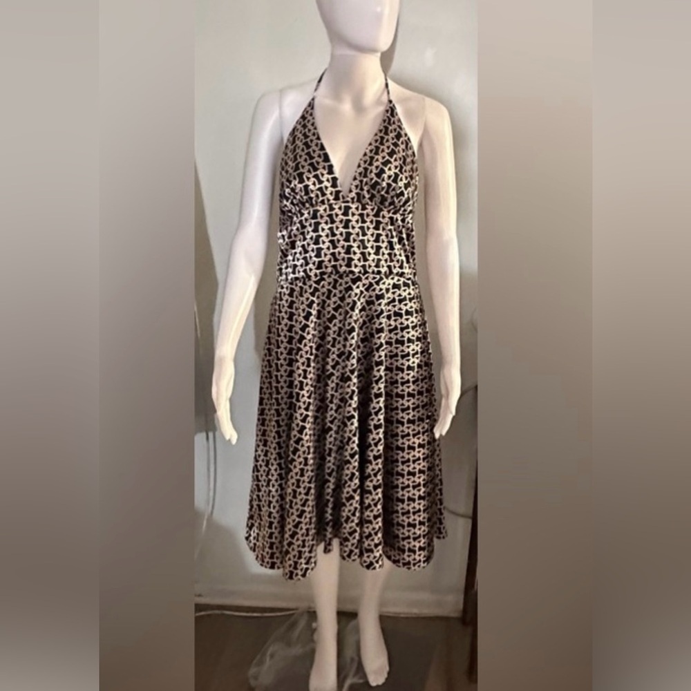 Alyn Paige Black and White Halter Sundress